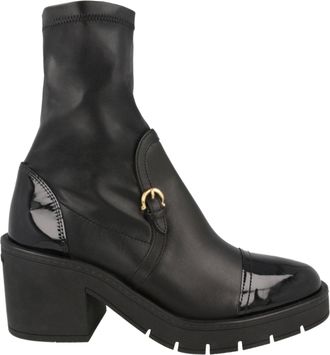 Ferragamo Selyna Mixed Leather Stretch Ankle Boots