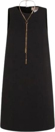 Twinset Zwarte Mouwloze A-Lijn Jurk - Dames - Casual kleedjes - Zwart - XS - Kleedjes