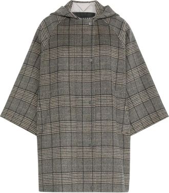 Max Mara Cappotto midi in doppio drap di pura lana Principe di Galles - Dames - Mantel - Grijs - XS - Wol - Jassen