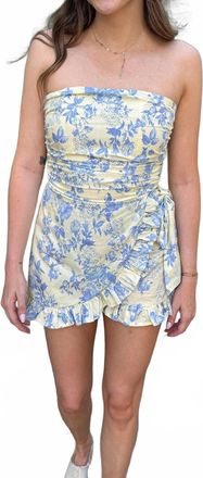 Olivaceous Morning Light Romper In Multi
