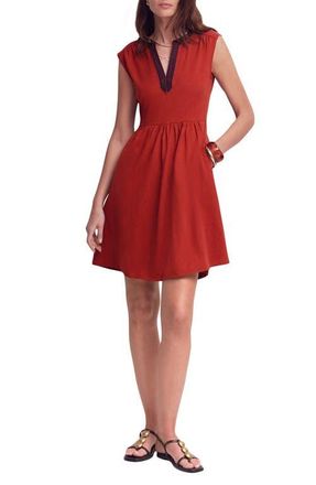 Boden May Embroidered Minidress in Burnt Orange at Nordstrom, Size 14