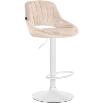 Clp Clp - Taburete De Bar Milet Con Funda De Terciopelo Crema Blanco