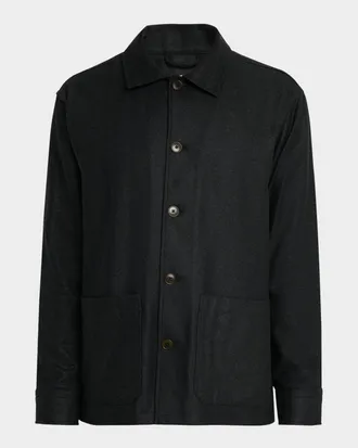 Eton Men & apos;s Herringbone Wool and Cashmere Chore Jacket