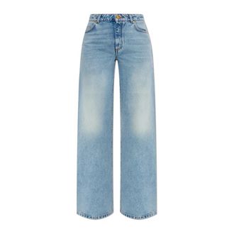 Balmain Straight Jeans, female, Blue, Size: 2XS Straight-leg jeans