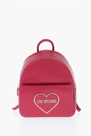 Moschino LOVE Textured Faux Leather Backpack with Maxi Pocket size One Size