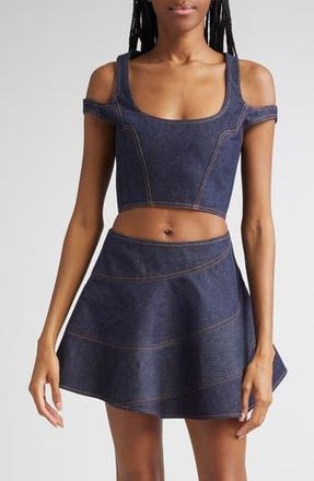 K.ngsley Gender Inclusive FillHim Denim Corset Top in Indigo at Nordstrom Rack, Size 6 Us / 38 Fr