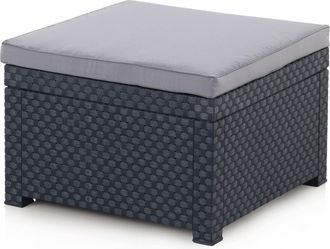 Shaf Pouf Ratan Resina Diva Grafito 56x56x39 Cm - 55444