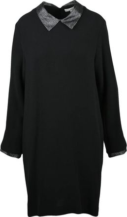 Antonelli Flared Black Dress With Three-Quarter Sleeves And Side Pockets
