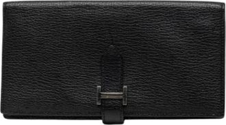 Herm&egrave;s Tweedehands leren portemonnees - Dames - Vintage Accessoires - Zwart - ONE Size - Vintage