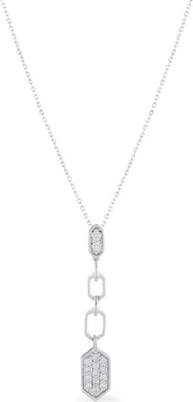 Luxury Bazaar 14kt witgouden halsketting met diamanten hanger - Zilver