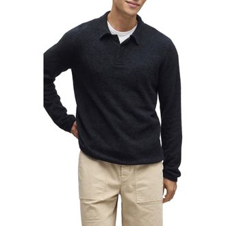 Barefoot Dreams CozyChic Lite Long Sleeve Polo Shirt in Black at Nordstrom, Size Xx-Large