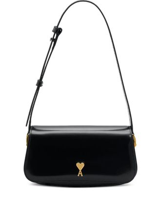 Ami heart stud leather shoulder bag - unisex - Calf Leather - One Size - Black
