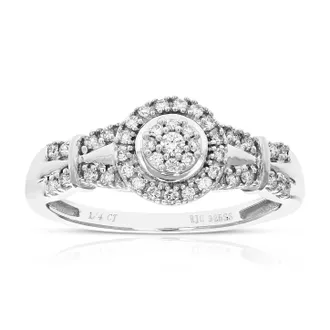 Vir Jewels 1/4 cttw Lab Grown Diamond Ring in Sterling Silver For Women