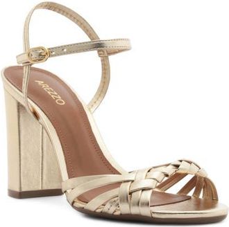 Arezzo Nina Ankle Strap Sandal in Platino at Nordstrom, Size 7.5
