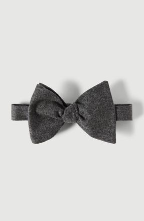 Brunello Cucinelli Cashmere and silk lightweight flannel bow tie in Slate at Nordstrom