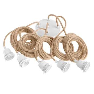 Hoopzi Cable para l&aacute;mpara de algod&oacute;n en negro 350x2x2 cm