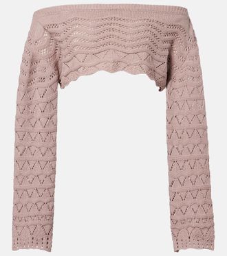 Bananhot Helena crochet cotton-blend crop top