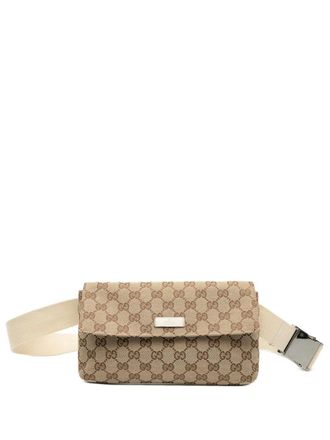 Gucci 2000-2015 GG Canvas Flap belt bag - women - Canvas - One Size - Brown