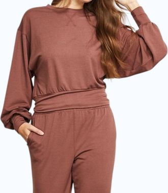 Gentle Fawn Ava Cropped Crewneck Top In Auburn