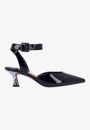 J. Rene&eacute; Womens Tamsin Ankle Strap Pumps In Black Patent