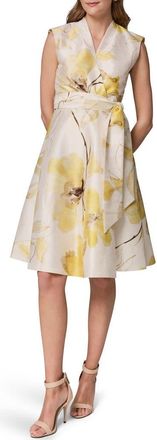 DKNY Floral Print Wrap Dress in Limoncello at Nordstrom, Size 12