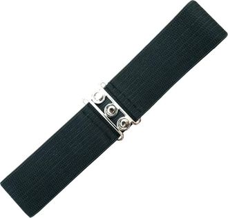 Banned Retro Vintage 1950s Elasticated Wide Nurse Belt (3XL/4XL, Black)