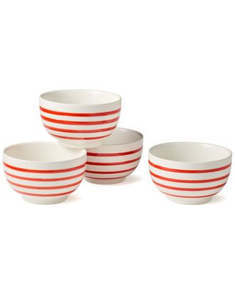 Certified International Dockside Red Set of 4 Ice Cream Bowls