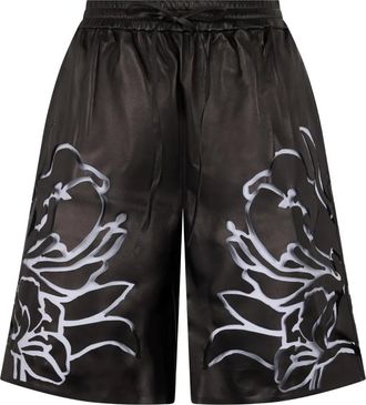 Valentino Garavani floral trousers - women - Fabric - 38 - Black
