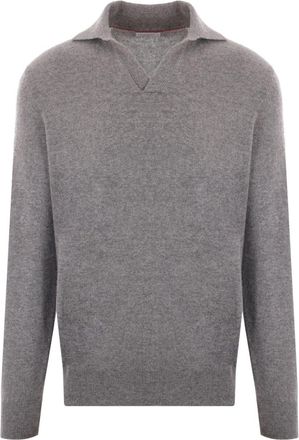 Brunello Cucinelli cashmere polo jumper - men - Cashmere - 60 - Grey