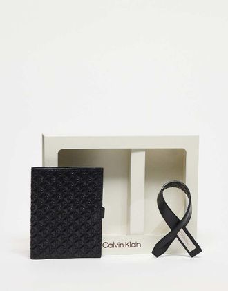 Calvin Klein Jeans Calvin Klein - Set regalo nero con custodia per passaporto ed etichetta per bagaglio