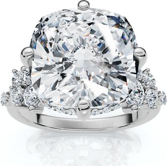 Pompeii3 Certified 5 1/2Ct Muse Cushion Diamond Engagement Ring 14k Gold or Pt Lab Grown
