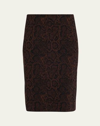 Stella McCartney Textured Snake Jacquard Pencil Skirt