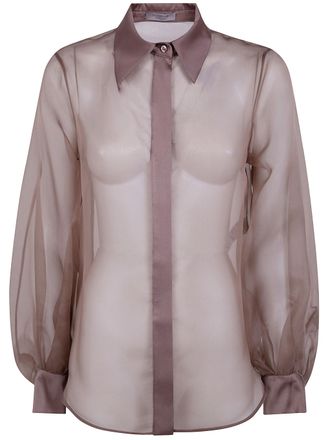 D.exterior D. EXTERIOR Organza Silk Long Sleeves Shirt
