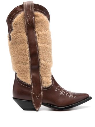 Sonora Womens Embroidered Leather Texan Boots