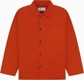 Uskees Mens Uskees 3001 Rust Buttoned Overshirt - Orange - Size: Regular/40