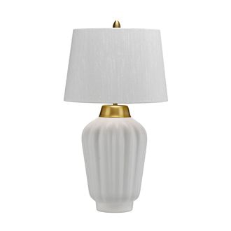 Netlighting Bexley 1 Light Table Lamp White Brushed Brass