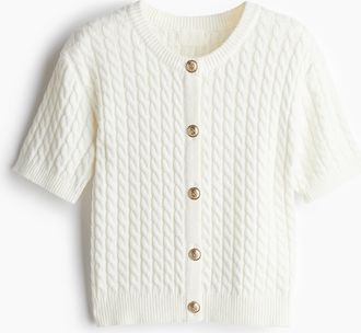 H&M Cardigan mit Zopfmuster - White