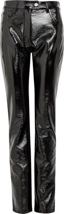 Courr&egrave;ges Reedition Crinkled Vinyl Trousers - Black - 40 (UK12 / M)