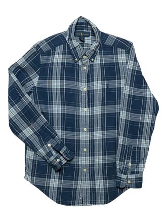 Ralph Lauren pre-owned plaid button-up shirt - Blue