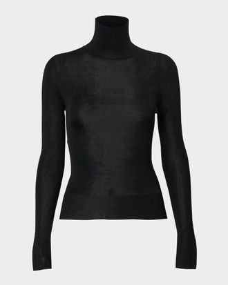 Carolina Herrera Sheer Turtleneck Sweater