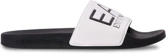 Emporio Armani logo-embossed slides - men - Polyester/Polyester/Rubber - 10 - White
