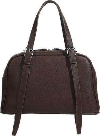 Generic Fashionable Womens Large Capacity Single Shoulder Bag Commuter City Simple Style Leather Underarm(Coffee)