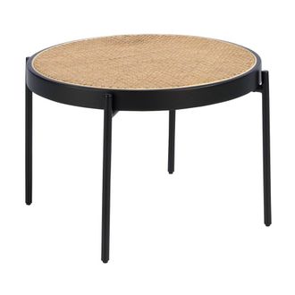 Angel Cerd&aacute; Round Rattan Coffee Table Black MDF Base & Black