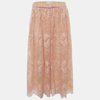 Zimmermann Pink Guipure Lace Harmony Midi Skirt
