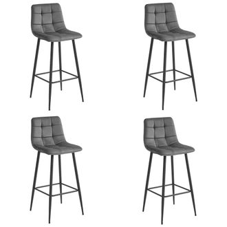 OEM Taburete Arceto - Terciopelo Gris Oscuro / Patas Negras X 4