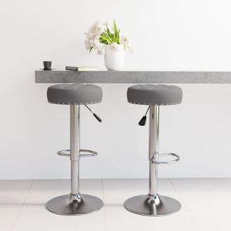 vidaXL Taburetes De Cocina 2 Unidades Tela Gris Oscuro Vidaxl