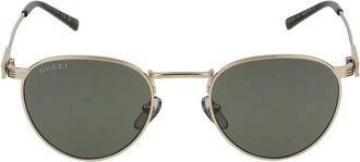 Gucci Goud Grijs Zonnebril Gg 1875S Stijl - Heren - Zonnebrillen - Geel - 48 MM - Accessoires