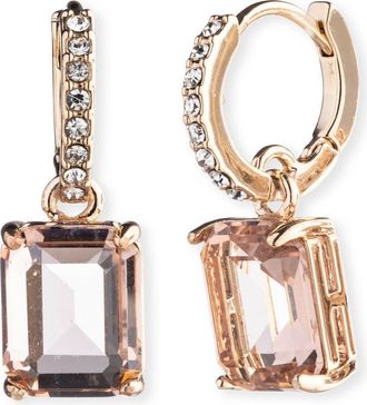 Ralph Lauren Stone Huggie Hoop Drop Earrings in Pink at Nordstrom