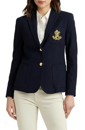 Lauren Ralph Lauren Bullion Jacquard Blazer in Lauren Navy at Nordstrom, Size X-Small P