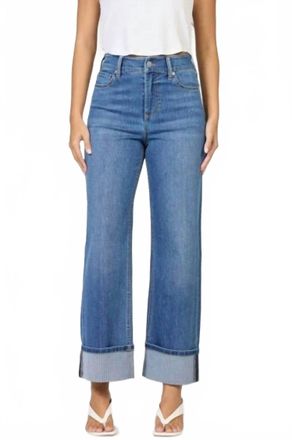 Dear John Denim Holly High Rise Cuffed Hem Straight Leg Jeans In Abbey Road